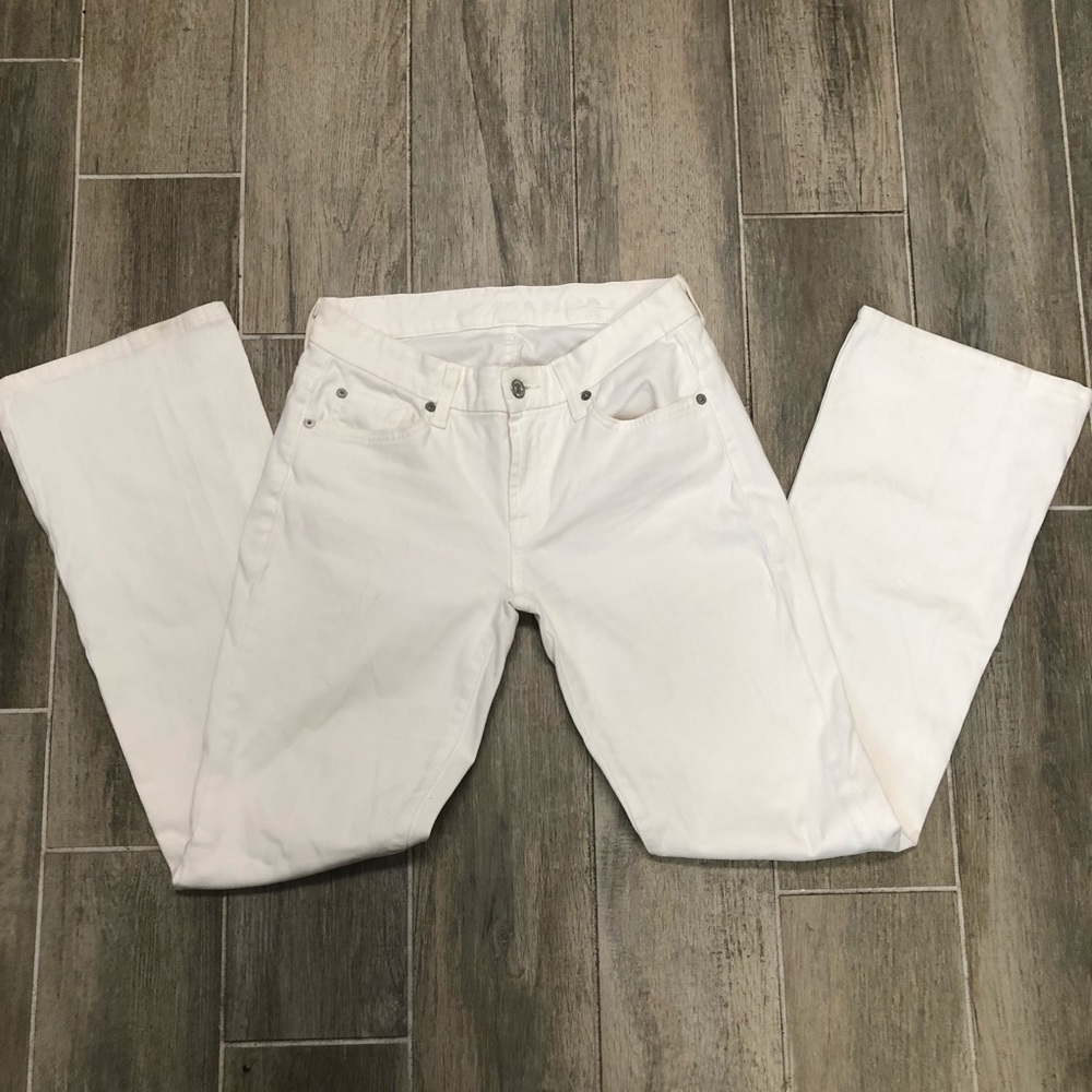 7 For All Mankind white denim jeans